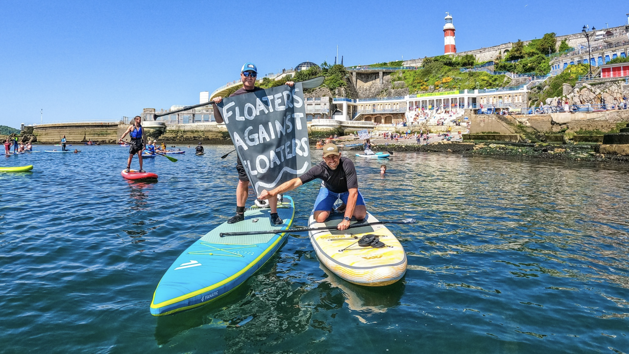 Surfers against sewerage protest 2023